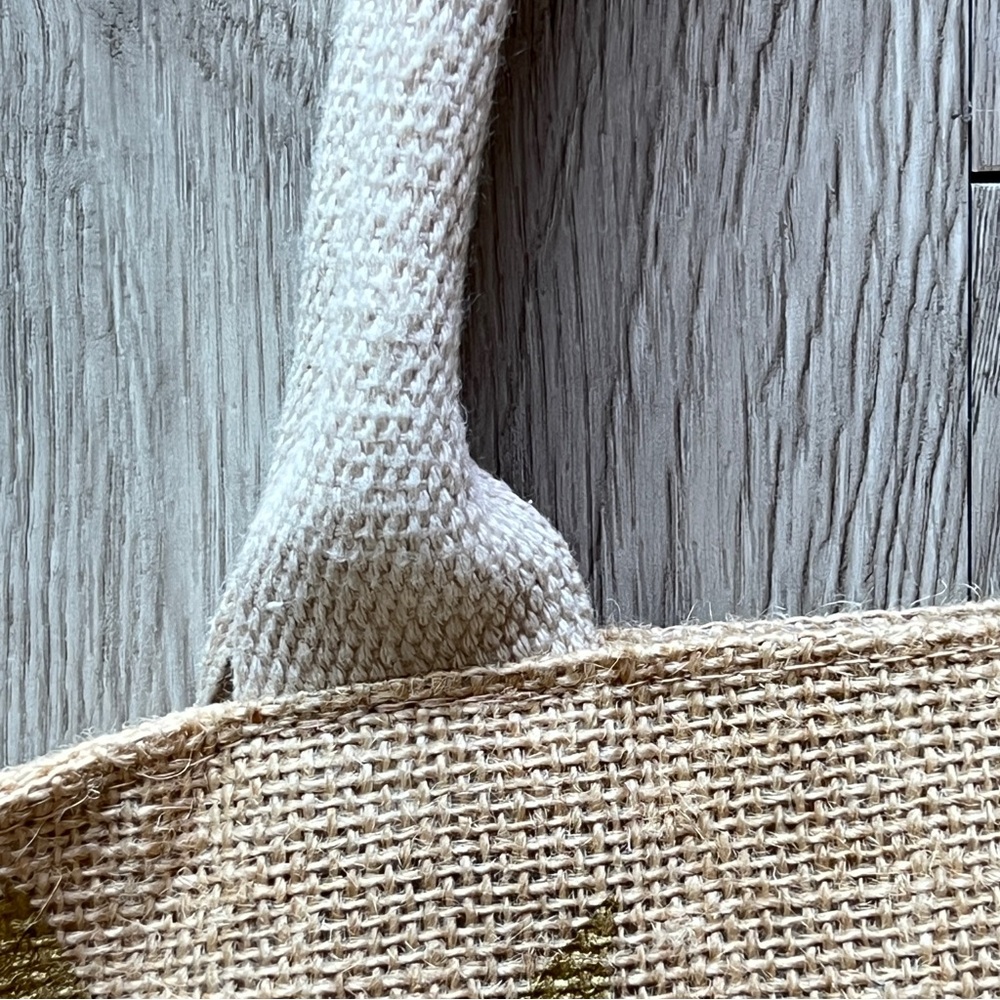 Tote Golden Pineapple Burlap Bag Large lined beach and city coastal summer - Picture 7 of 13